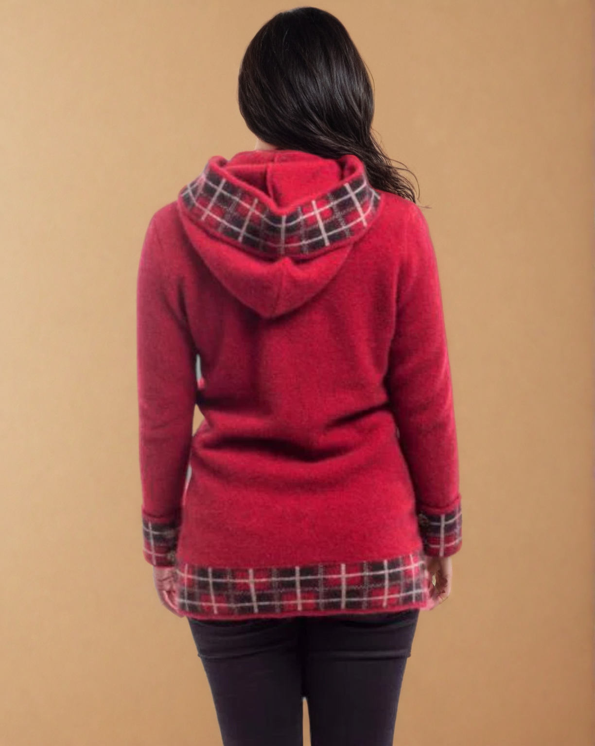 Red Possum Merino Tartan Jacket with Hood