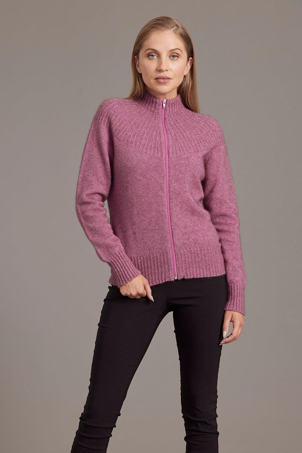 Heather McDonald Possum Merino Yoke Neck Cable Jacket