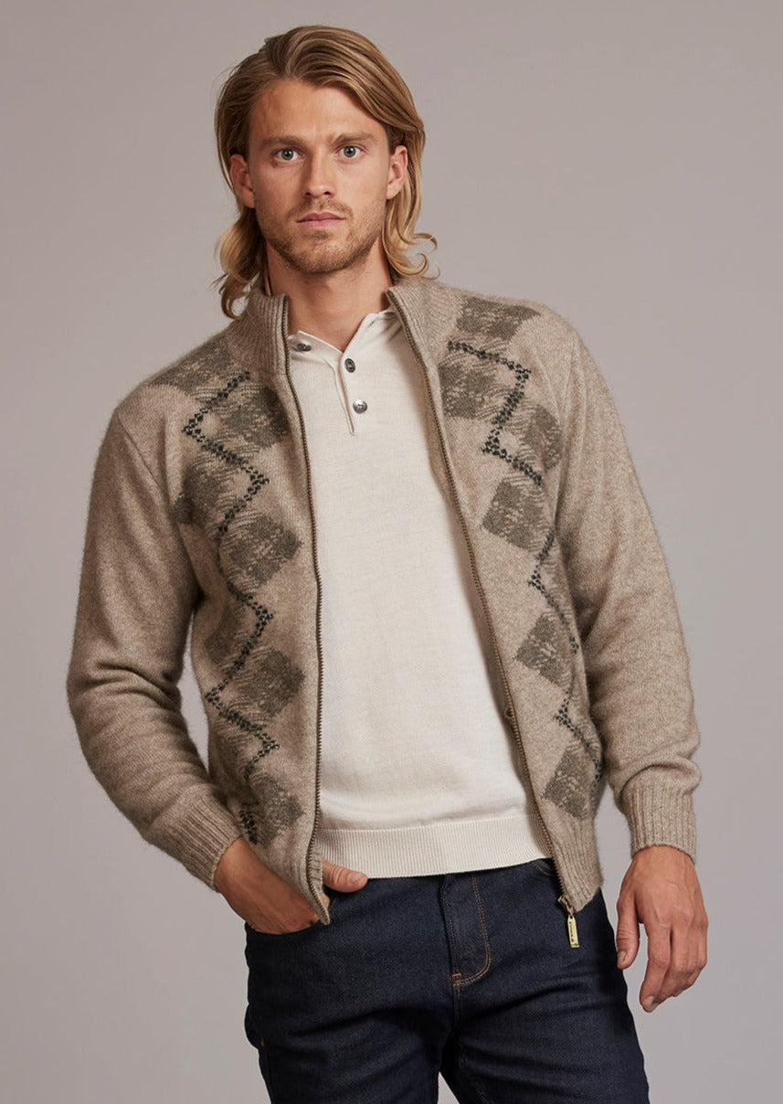 Ash Mocha Possum Merino Tartan Jacket