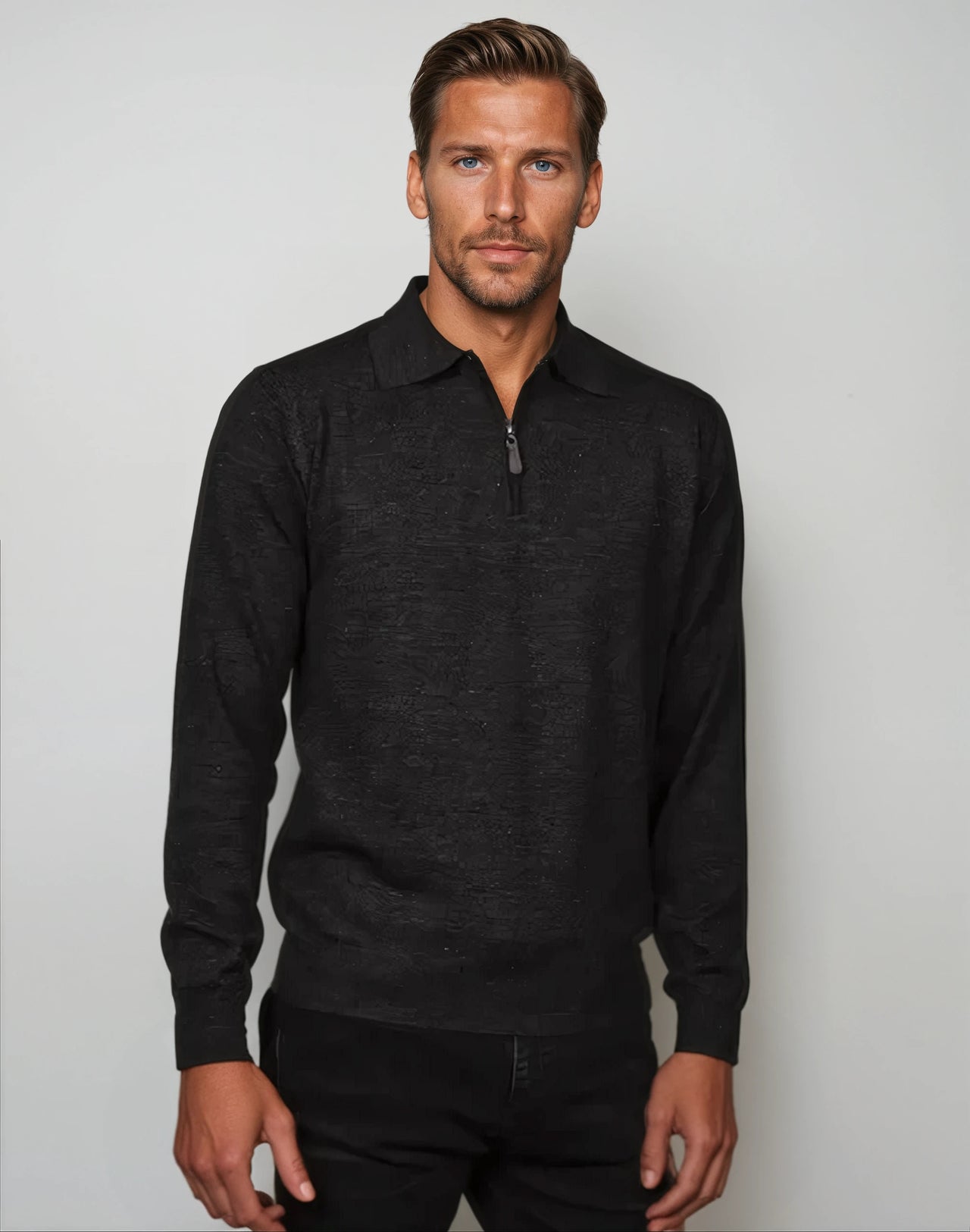 Ansett Charcoal Grey Half Zip Fine Merino Wool Jumper