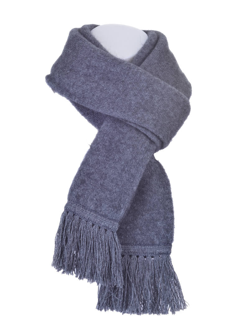 Pewter Grey Possum Merino Silk Plain Tubular Scarf