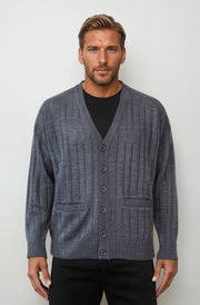 Grey V Neck Cardigan - Tradewinds By Ansett Ansett Plain Knitwear