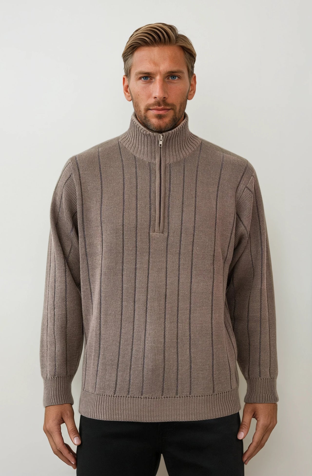 9905 Toast Half Zip - Tradewinds By Ansett Ansett Plain Knitwear