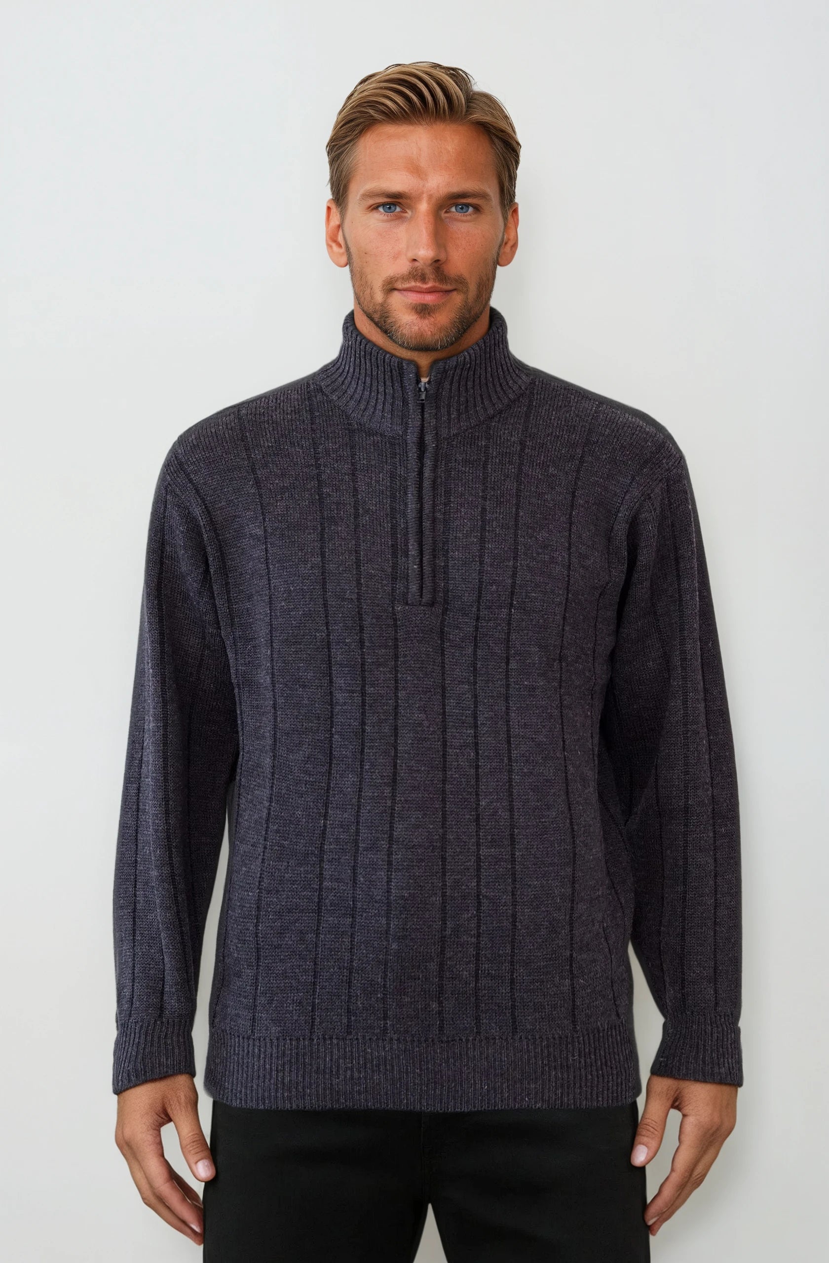 9905 Charcoal Half Zip - Tradewinds By Ansett Ansett Plain Knitwear