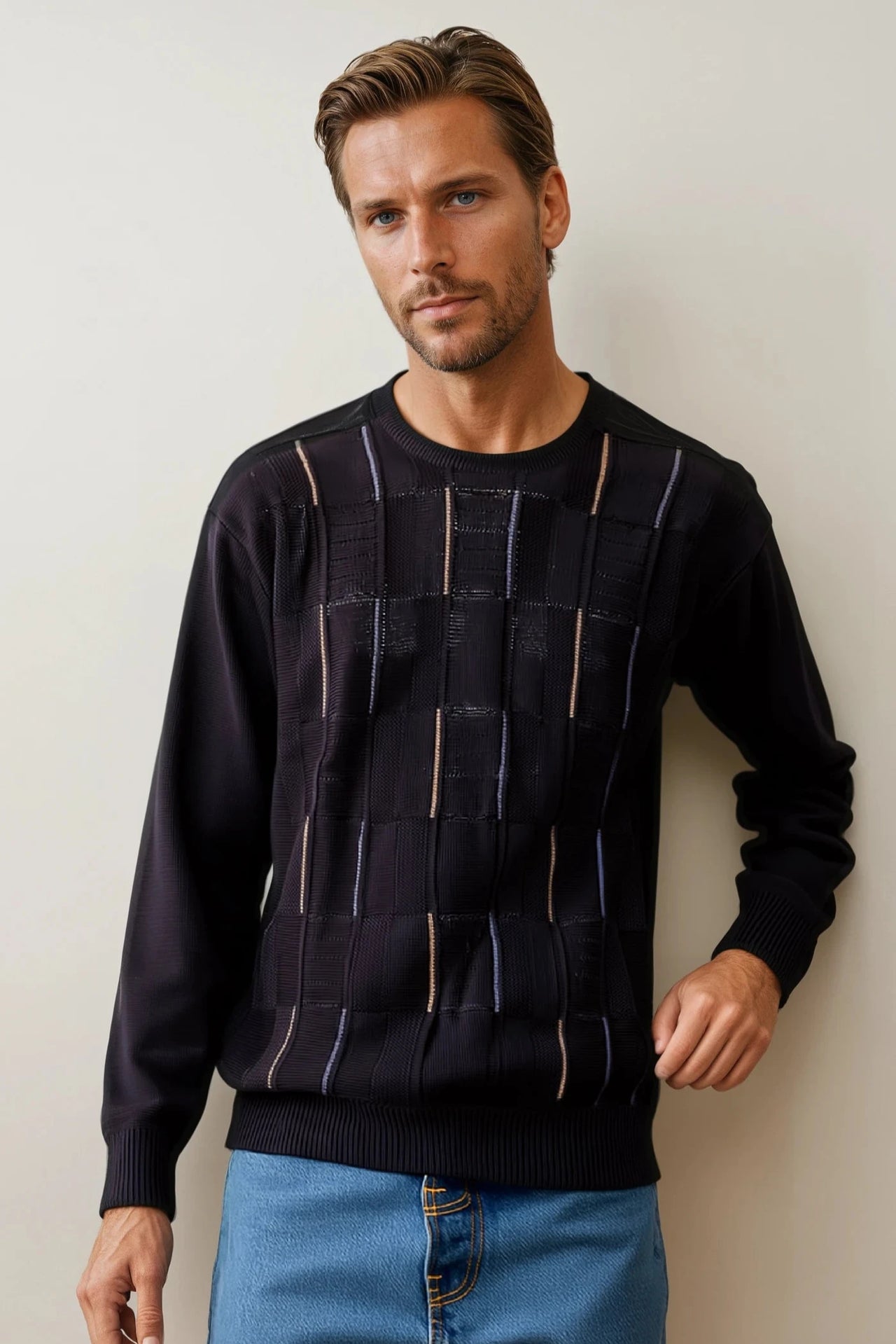 9252 Navy Crew Neck Jumper - Tradewinds By Ansett