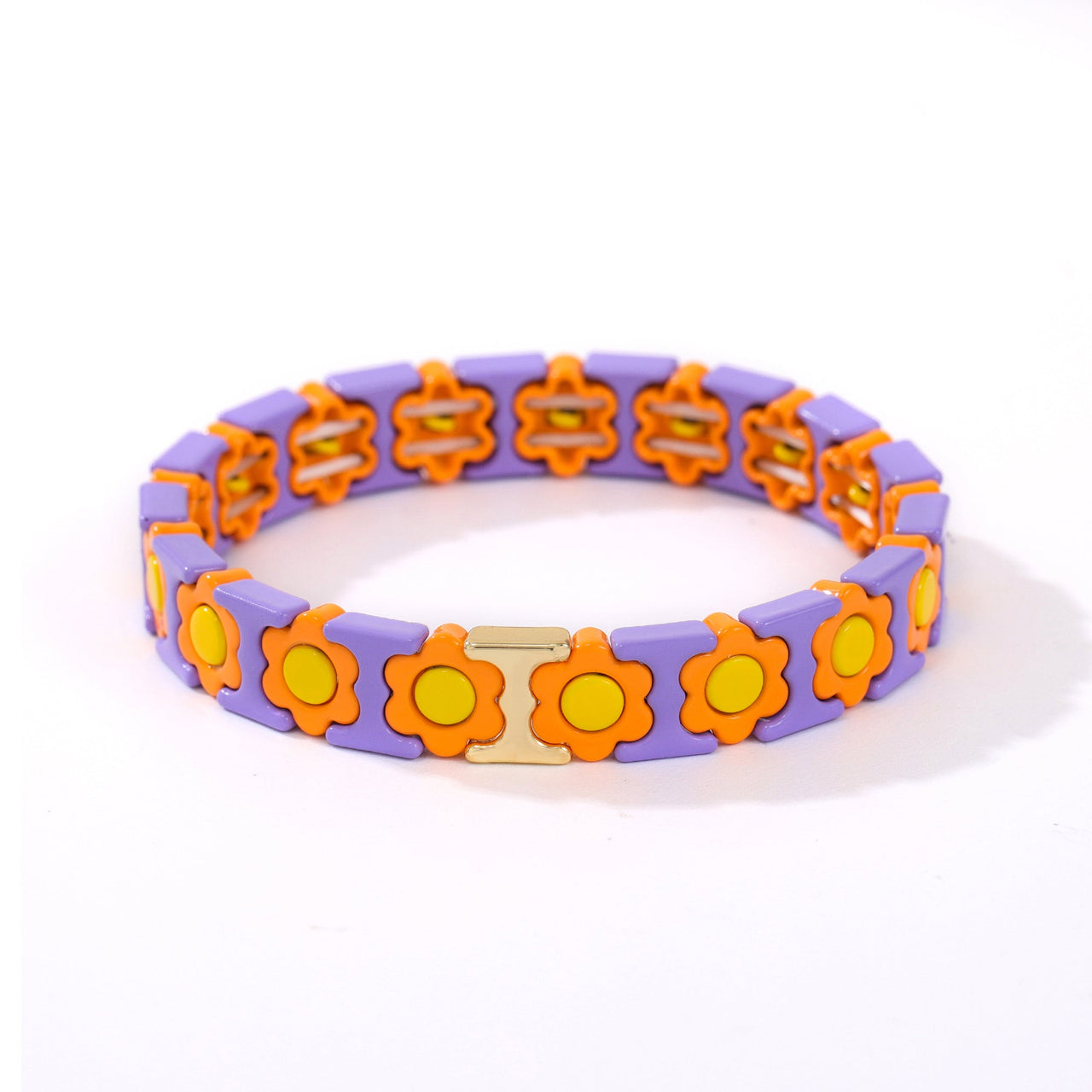 DAISY BRACELE PURPLE AND ORANGE