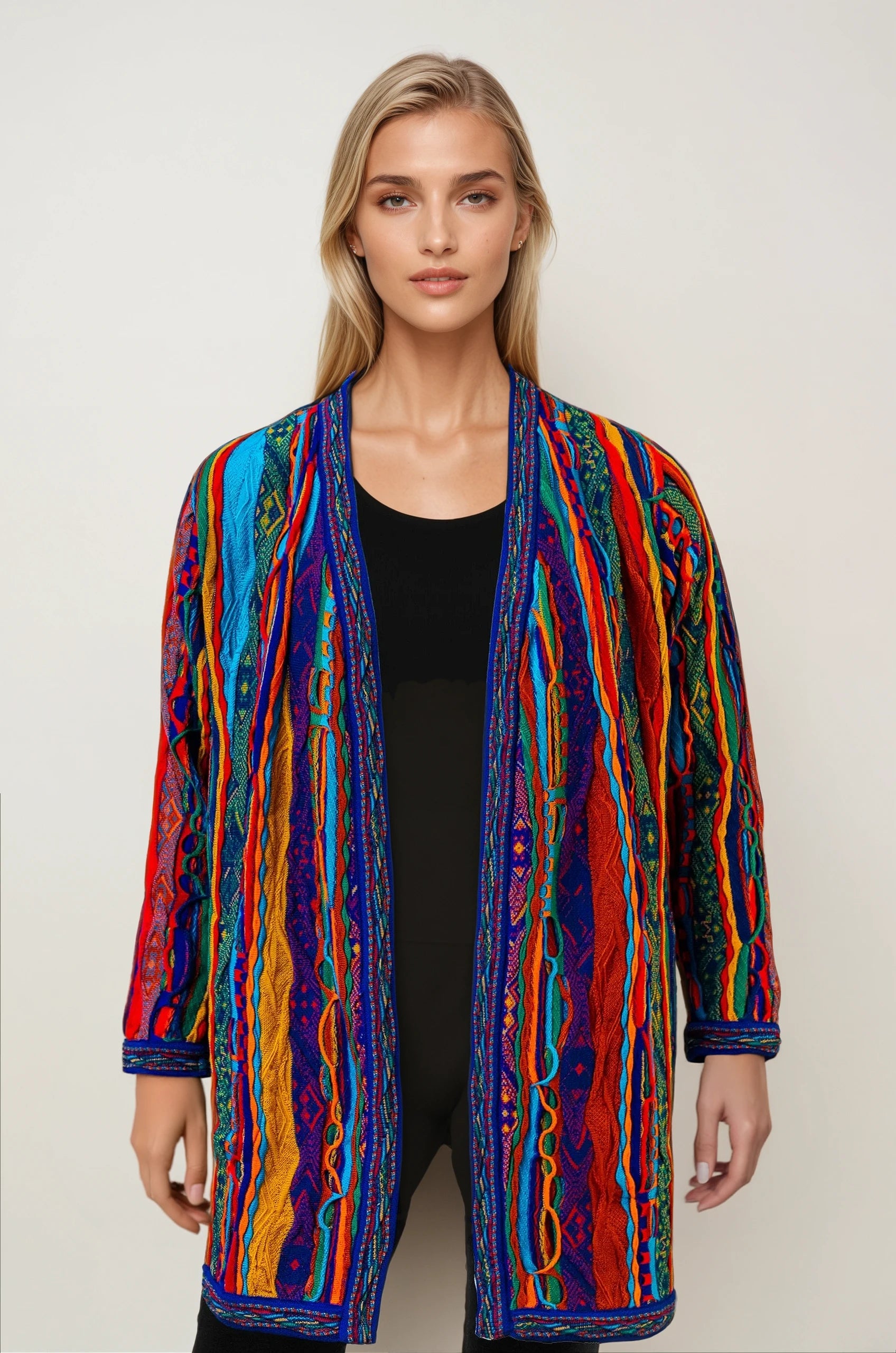 Kanga - Bright Ladies Swing Coat Geccu 3D Multi Colour