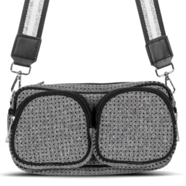 Grey Neoprene Crossbody Bag - Twin Pocket