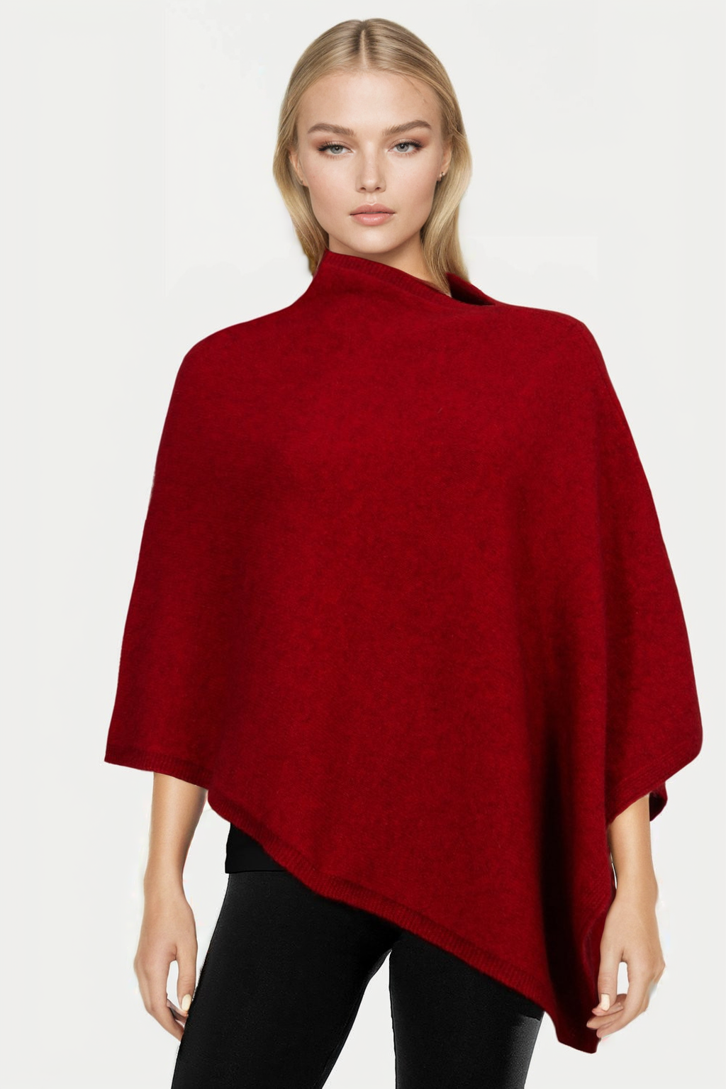 Red Plain Possum Poncho Possum Merino