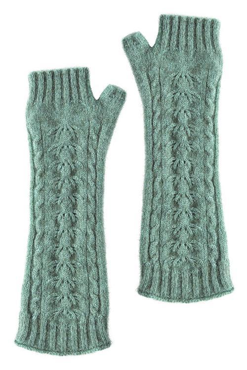 Mint Possum Merino Open Finger Cable Gloves Possum Accessories