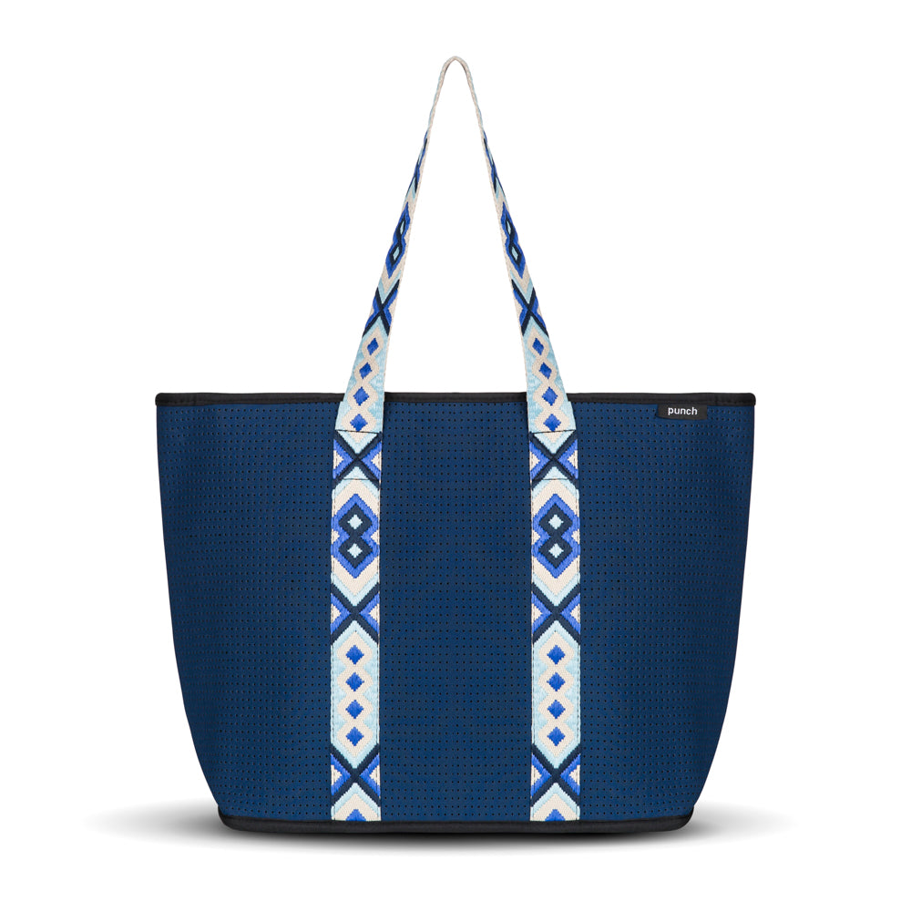 Navy Neoprene Explorer Zip Tote Bag (Safari Straps)